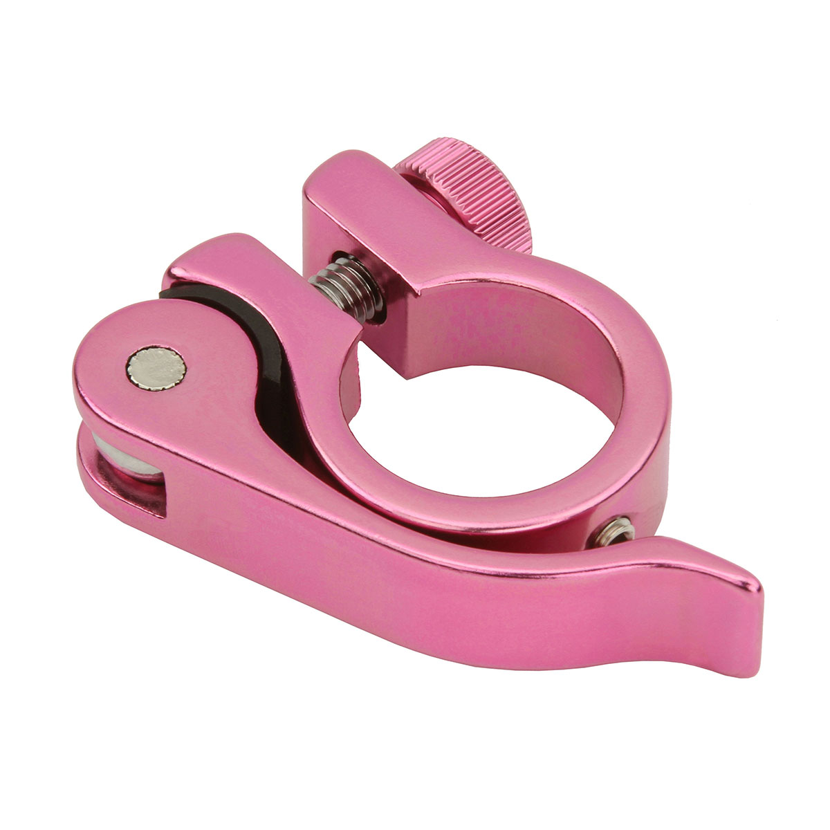 Alloy Seatpost Clamp Outer Diameter 25.4mm W/QR Pink.